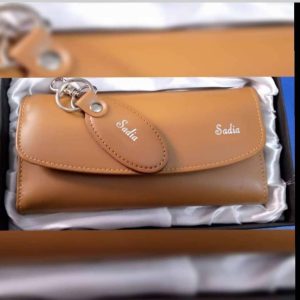 WOMEN LEATHER WALLET AND KEYCHAIN