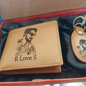 personalized wallet keychain set best gift for Husband
