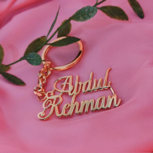 Name Keychain Gold Plated