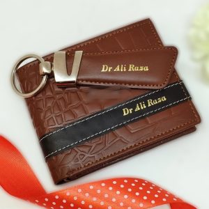 Leather Wallet keychian crocodile texture